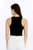 Kadın 3 Lü Fitilli Halter Yaka Crop Atlet - 4