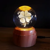 Usb'li Yonca Tasarımlı Dönen Cam Küre - 1