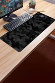 SonicTouch Siyah Gri Kamuflaj Desenli Gamer Oyuncu Dikişsiz Sıvı Geçirmez Klavye Mouse Pad 32x70Cm thumbnail 3