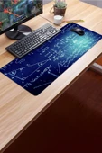 SonicTouch Mavi Geometri Tahtası Gamer Oyuncu Dikişsiz Sıvı Geçirmez Klavye Mouse Pad 32x70Cm - 3