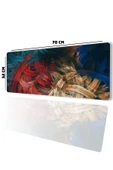 SonicTouch Soyut Renkli Çizgiler Gamer Oyuncu Dikişsiz Sıvı Geçirmez Klavye Mouse Pad 32x70Cm - 2