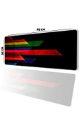 SonicTouch Renkli Soyut Çizgiler Gamer Oyuncu Dikişsiz Sıvı Geçirmez Klavye Mouse Pad 32x70Cm - 2