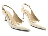 Feles Zımba Şerit Detaylı Arkası Açık Stiletto Kadın Topuklu Ayakkabı thumbnail 3