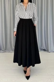 Siyah Uzun Pileli Etek - 3