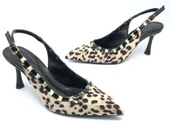 Feles Zımba Şerit Detaylı Arkası Açık Stiletto Kadın Topuklu Ayakkabı thumbnail 9