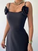 Matilda Gül İp Askılı Elbise - 5