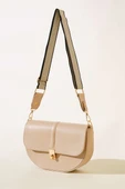 BEJ kadın kalın kanvas askılı kol ve omuz çantası - 2
