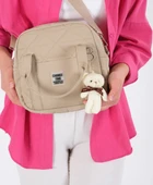 BEJ KADIN KAPİTONE KOL VE OMUZ ÇANASI AYICIK ANAHTARLIK HEDİYELİ - 1