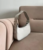 kadın gri baget  el ve omuz çantası - 1