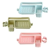 Musluğa Takılan Sünger Havlu Askılı Sabun Hazneli mutfak Banyo Lavabo Düzenleyici Organizer - 2