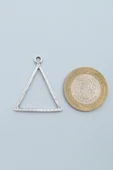 Üçgen Geometrik Gümüş Kaplama Örme Zincir Kolye thumbnail 4