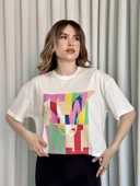 Baskılı crop tişört - 1