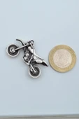 Cross Motor Gümüş Kaplama Örme Zincir Kolye - 4