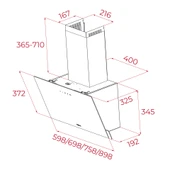 TEKA DVN 64030 TTC BEYAZ CAM 60 CM. DUVAR TİPİ DAVLUMBAZ - 3