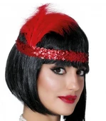 Kırmızı Renk Çarliston Saç Bandı - 1