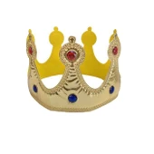 TAŞLI GOLD KRAL TACI GOLD SÜNNET TACI GOLD DOĞÜM GÜNÜ PARTİ TACI YUMUŞAK MODEL KOSTÜM AKSESUARLARI - 1