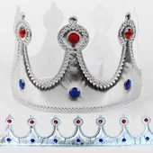 TAŞLI GÜMÜŞ KRAL TACI GÜMÜŞ SÜNNET TACI DOĞÜM GÜNÜ PARTİ TACI YUMUŞAK MODEL KOSTÜM AKSESUARLARI thumbnail 2