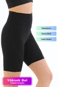 Özel Üretim Toparlayıcı Sıkılaştırıcı Vücut Şekillendirici Lazer Kesim Rahat Biker Kesim Kısa Tayt - 1