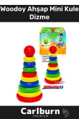 Özel Tasarım El Göz Koordinasyonu Zeka Geliştirici Öğretici Eğitici Woodoy Ahşap Mini Kule Dizme - 1