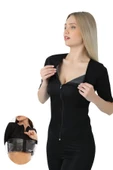 Yeni Sezon Toparlayıcı Sıkılaştırıcı Yağ Yakan Terleten Kısa Kollu Fermuarlı Sauna Takım - 2