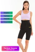 Yeni Sezon Terleten Sıkılaştırıcı Yağ Yakan Toparlayıcı Agraflı Sauna Termal Tayt - 1