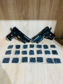 Boncuklu Lazerli Türk Bayraklı 22x15 cm Boncuk Atan Silah2 Adet + 21 Paket Boncuk - 1