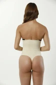 Kaymaz İz Göstermeyen Yüksek Bel Toparlayıcı Sıkılaştırıcı Karın Şekillendirici String Tanga Korse thumbnail 4
