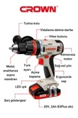 Crown Akülü Vidalama 20V-2Ah CT21093HMX-2 BMC - 3