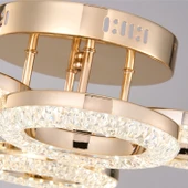 Apliqa Oylum 4'lü Gold 24 Watt Kristalli Koridor Salon Led Plafonyer Avize thumbnail 5