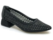 Seribo Dantel Taş Detaylı Kısa Topuklu Kadın Babet Ayakkabı thumbnail 1