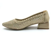 Seribo Dantel Taş Detaylı Kısa Topuklu Kadın Babet Ayakkabı thumbnail 8