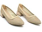 Seribo Dantel Taş Detaylı Kısa Topuklu Kadın Babet Ayakkabı thumbnail 6