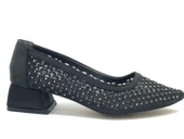 Seribo Dantel Taş Detaylı Kısa Topuklu Kadın Babet Ayakkabı thumbnail 4