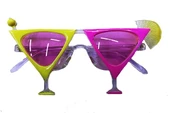 Sarı Pembe Renk Martini Parti Gözlüğü - 1