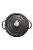 Sürel Aroma Kapak Siyah Yuvarlak Sığ Döküm Tencere 28 Cm thumbnail 4