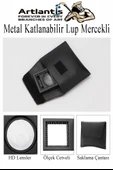 Lup Büyüteç Metal 25x25 mm 1 Adet 10X Büyütmeli Katlamalı Lup Optik Mercek Tekstil Kumaş İplik 2.5x2.5 cm Katlanabilir - 2