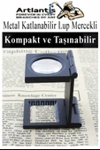 Lup Büyüteç Metal 25x25 mm 1 Adet 10X Büyütmeli Katlamalı Lup Optik Mercek Tekstil Kumaş İplik 2.5x2.5 cm Katlanabilir - 5