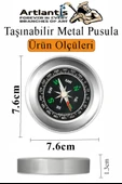 Pusula Çelik 75 mm 1 Adet Profesyonel Metal Kasa Dayanıklı Taşınabilir El Pusulası Yuvarlak Cep Pusulası - 2