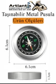 Pusula Çelik 60 mm 1 Adet Profesyonel Metal Kasa Dayanıklı Taşınabilir El Pusulası Yuvarlak Cep Pusulası - 2