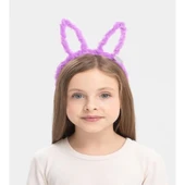 Led Işıklı Peluş Tavşan Kulak Taç Lila - 1