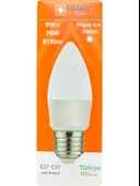 (1 Adet) Osaka 9W (70W) Beyaz Işık E27 Duylu (Kalın Duy) Led Ampul thumbnail 1