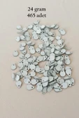 Oya Abiye Bileklik Kolye Pleksi Metalik Plastik Pul Gümüş Renk 24 gram 465 adet - BNC569 - 1