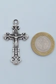 Hz. İsa Haç Gümüş Kaplama Örme Zincir Kolye thumbnail 4