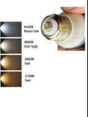 (2 Adet) Osaka 7W (50W) Beyaz Işık E27 Duylu (Kalın Duy) Led Ampul thumbnail 5