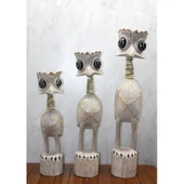 Periboia Ahşap 3'lü Deve Kuşu Seti 90 Cm - 1