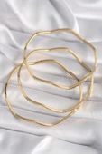316L Çelik Gold renk Zikzak Model Ajda Bileklik - TJ-BB6485 - 2
