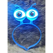 Periboia Led Işıklı & Pilli Uzaylı Göz Parti Tacı Mavi Renk - 2