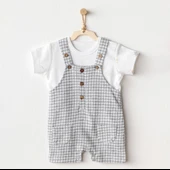 Andywawa Ac25804 Jumpsuit Set Little King Salopet Takım Grey - 1