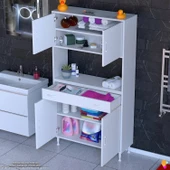 Modilayn ARDA Banyo Dolabı 100x173x32,5cm 1 çekmece 4 kapak ve 5 raflı İhtiyaca uygun kolay kurulum - 1
