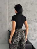 kaşkorse yaka fermuarlı bluz siyah - 2